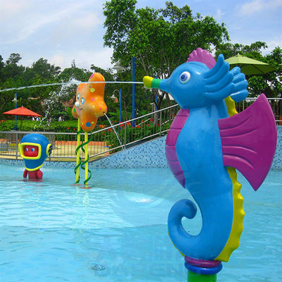 Εξοπλισμός θεματικών πάρκων νερού, ψεκασμός Seahorse παιχνιδιού νερού φίμπεργκλας για τα παιδιά