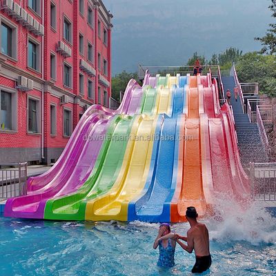Καλή τιμή. Commercial Fiberglass Rainbow Racing Slide with 10m Height 43m Length and 8-10mm Thickness for Water Parks σε απευθείας σύνδεση