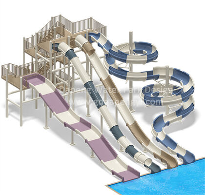 Καλή τιμή. Εξοπλισμός νεροτσουλήθρας Aqua Park 7 μέτρων Ψηλή Διαδρομή Κλίση Fibergass Τσουλήθρα Πισίνας σε απευθείας σύνδεση