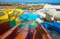 Ξενοδοχείο 6m πισινών νερού προσαρμοσμένο φίμπεργκλας χρώμα απόδειξης φωτογραφικών διαφανειών καθορισμένο στατικό