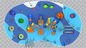 250sqm κατοικημένη περιοχή παιχνιδιού νερού με τα αντιολισθητικές χαλιά και τις συσκευές ψεκασμού νερού διασκέδασης