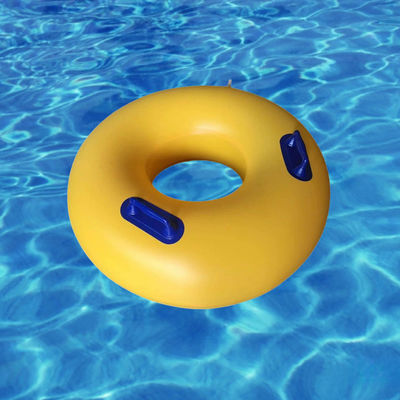 Καλή τιμή. OEM Aqua Park Διπλό σωλήνα Κίτρινο πλαστικό φουσκωτό κολύμπι πλωτά δαχτυλίδια με λαβή για παιδιά σε απευθείας σύνδεση