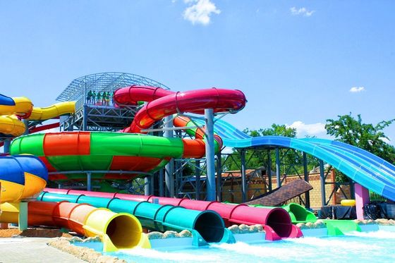 Παιδιά Outdoor Amusement Park Παιδιά Υδάτινο Παιδικό Πλαίσιο Παιχνίδι Fiberglass Slide Group