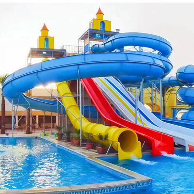 Καλή τιμή. Customized Fiberglass Water Slide Combination 8-10mm Thick For Commercial Water Park Swimming Pool One Year Warranty σε απευθείας σύνδεση