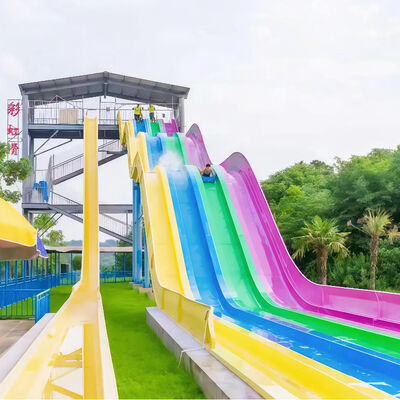 ποιότητας 4 Lane Racing Rainbow Slide Fiberglass Adult Customized Water Park Equipment for Commercial Amusement Parks Sale Εργοστάσιο