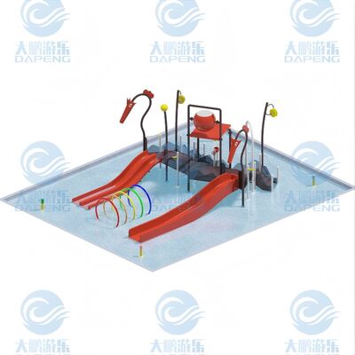 Υδάτινο εξοπλισμό παιδικής χαράς 15x12m Ζυθοποιημένο χάλυβα Υδάτινο εξοπλισμό για εμπορικά πάρκα