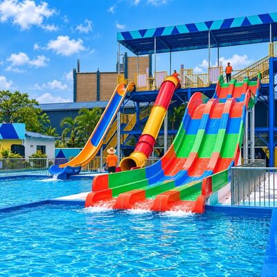 ποιότητας Πολλαπλές λωρίδες Rainbow Racer υδρόδρομο υαλοπίνακα υδρόδρομο υδρατλαντικό πάρκο για ενήλικες και παιδιά Εργοστάσιο