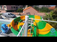 3 μέτρα ύψος ανοιχτό body slide, πράσινο και κίτρινο λουτρό πισίνας λουτρό, εμπορικό υαλοειδές λουτρό